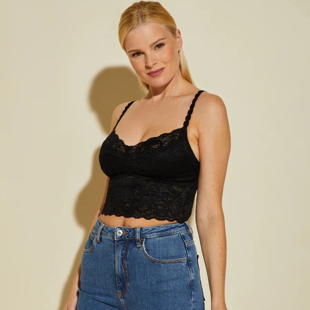 Cosabella Never Say Never Crop Cami Size L Black